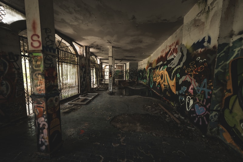 Clean office building after graffiti removal