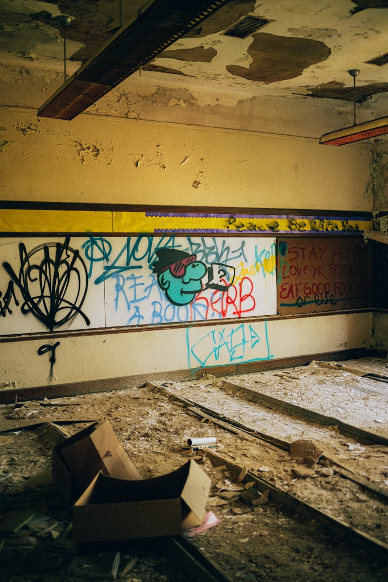 Graffiti on brick wall